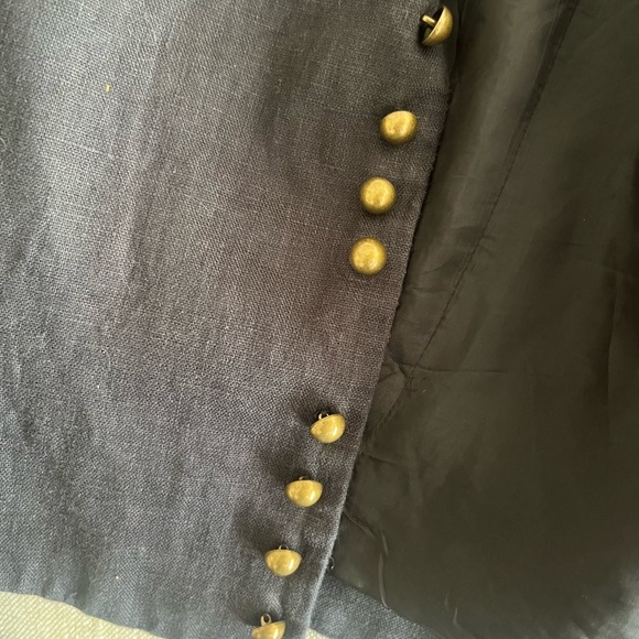 Ralph Lauren Linen LRL Jacket Sz 10 Black Victorian Western Gothic Military - Picture 5 of 5